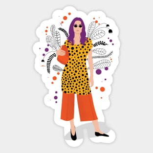 Trendy flower lady Sticker